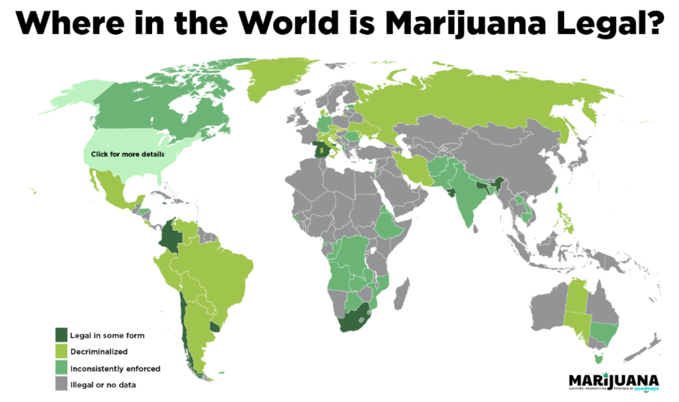 Where in the world is marijuana legal